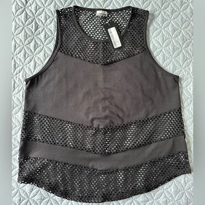 Black Mesh Women's Workout Top